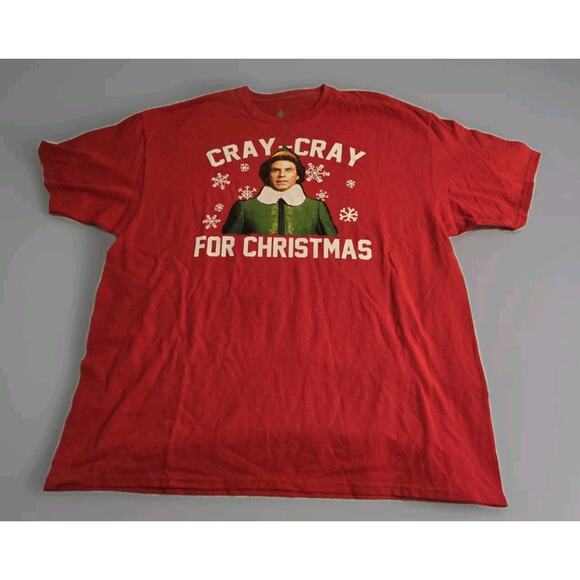 Buddy the Elf Cray Cray For Christmas Movie T Shirt Sz 2XL Short Sleeve Adult - Picture 1 of 3
